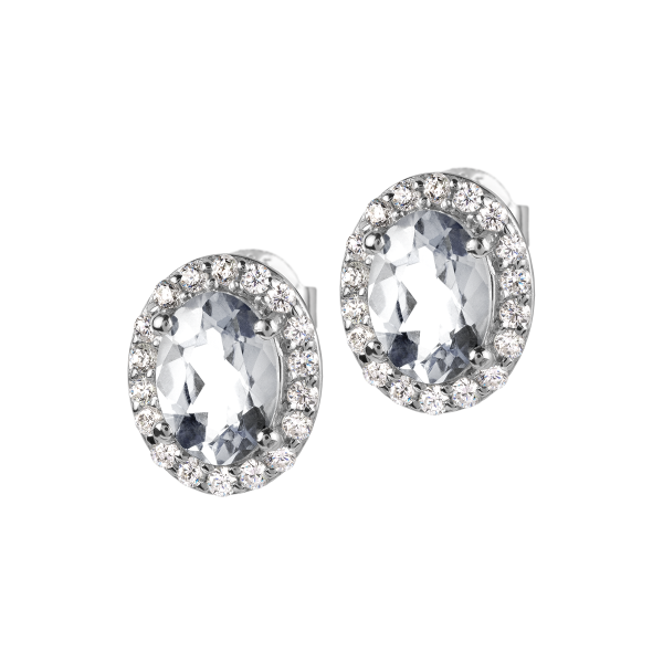 Jacques Lemans - Damen Ohrstecker Sterlingsilber mit White Topaz - SE-O116A